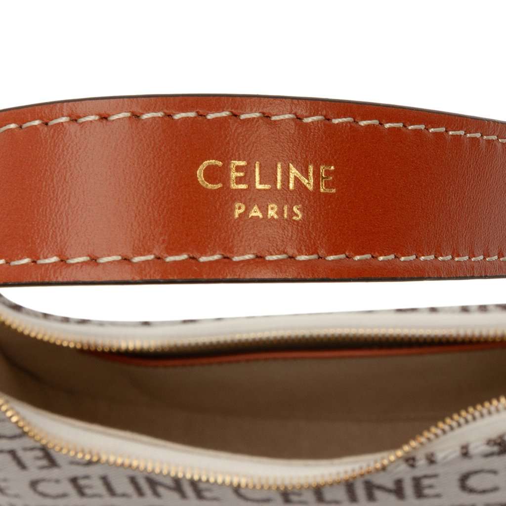 Celine Medium Canvas Logo Ava Shoulder Bag Brown Very good - Box View