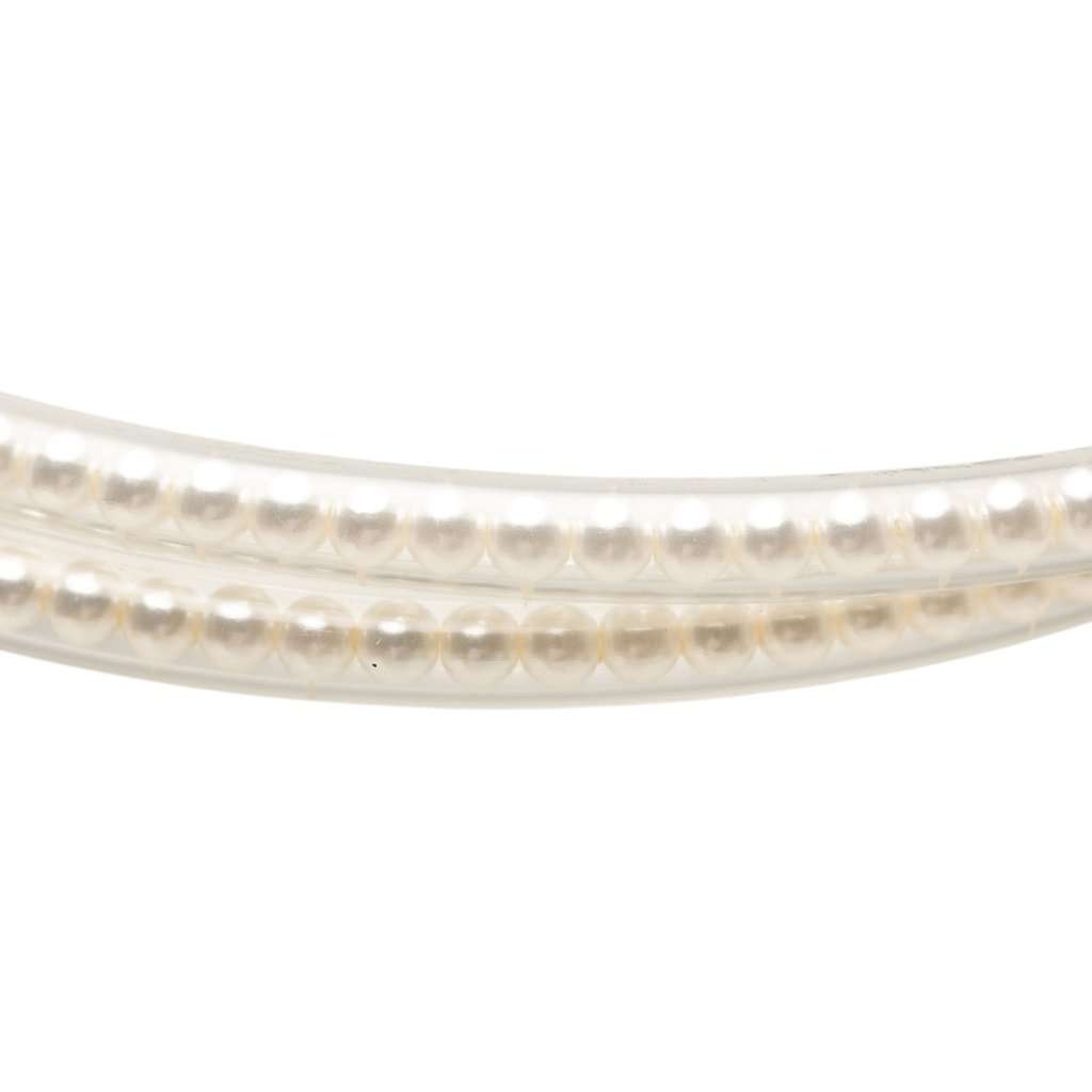 Chanel Plated PVC Faux Pearl Gold Plated Choker Necklace White Plastic Very good condition - Back View