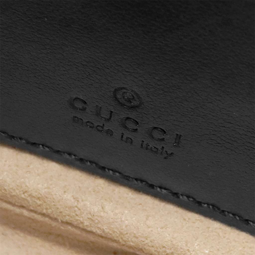 Gucci Mini GG Marmont Matelasse Calfskin Front Pocket Bucket Bag Black Leather Very good condition - Box View