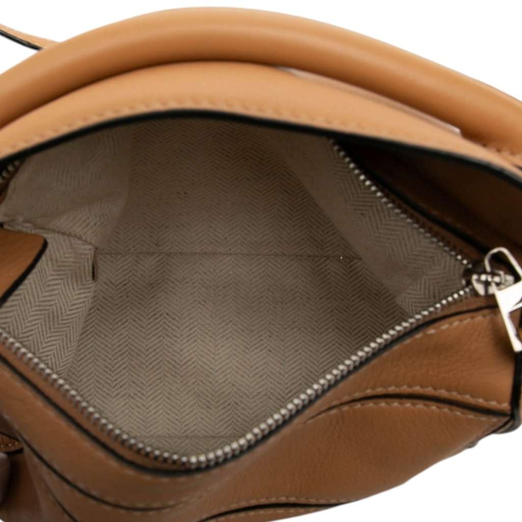 LOEWE Mini Calfskin Puzzle Satchel Brown Leather Very good - Model View