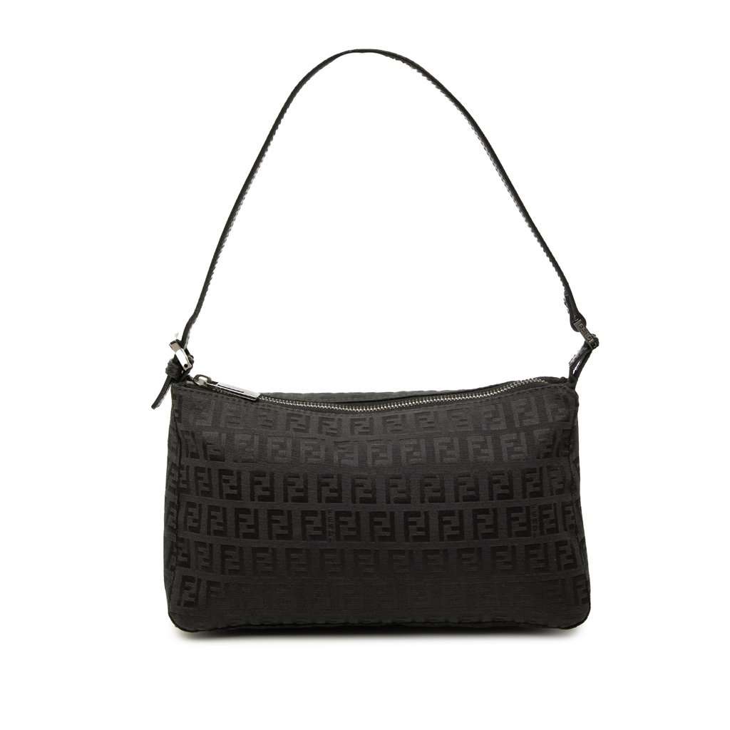 Fendi Zucchino Canvas Pochette Black Very good - Front View