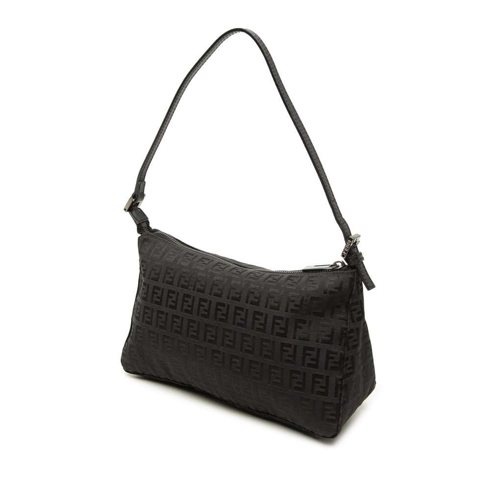 Fendi Zucchino Canvas Pochette Black Very good - Back View
