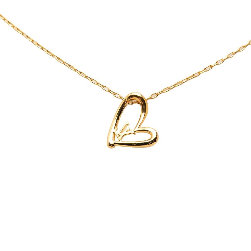 Louis Vuitton Gold Plated Collier Fall in Love Pendant Necklace Gold Metal Very good condition - Back View