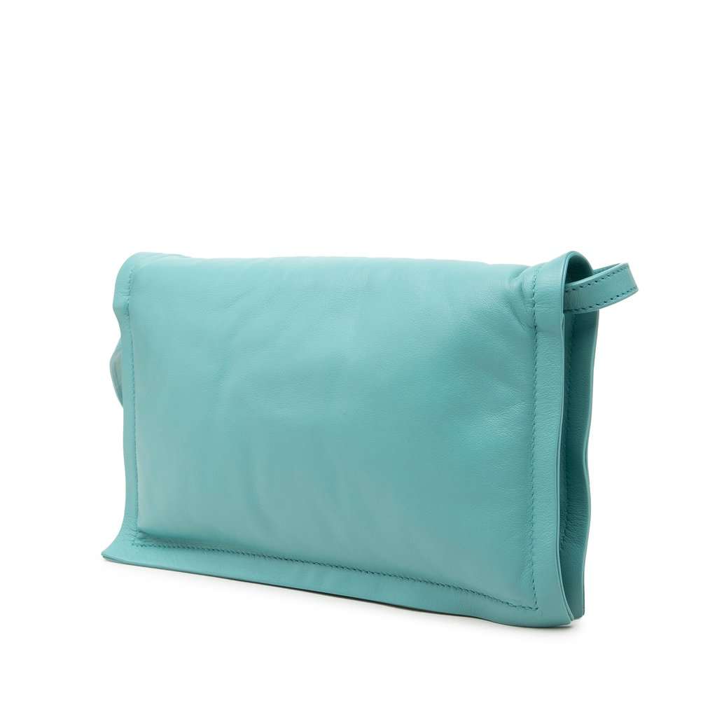 Salvatore Ferragamo Mini Padded Leather Viva Bow Crossbody Blue Leather Very good condition - Back View