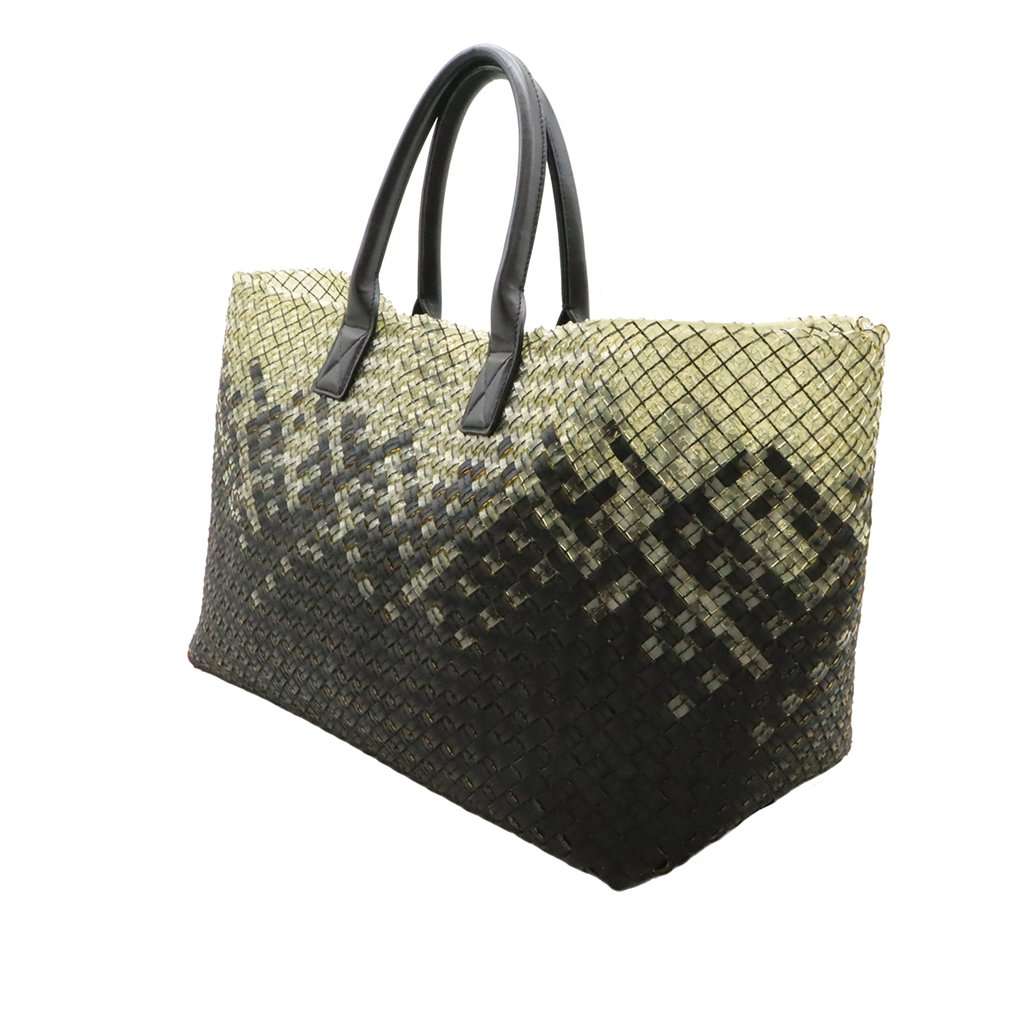 Bottega Veneta Large Lambskin Gradient Intreccio Cabat Tote Black Leather Very good condition - Back View