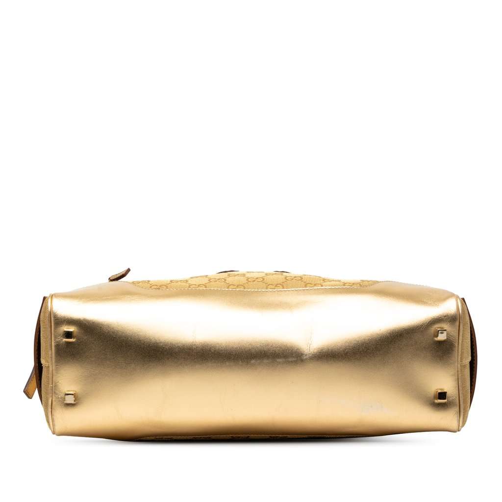 Gucci GG Canvas Handbag Gold Good - Inside View