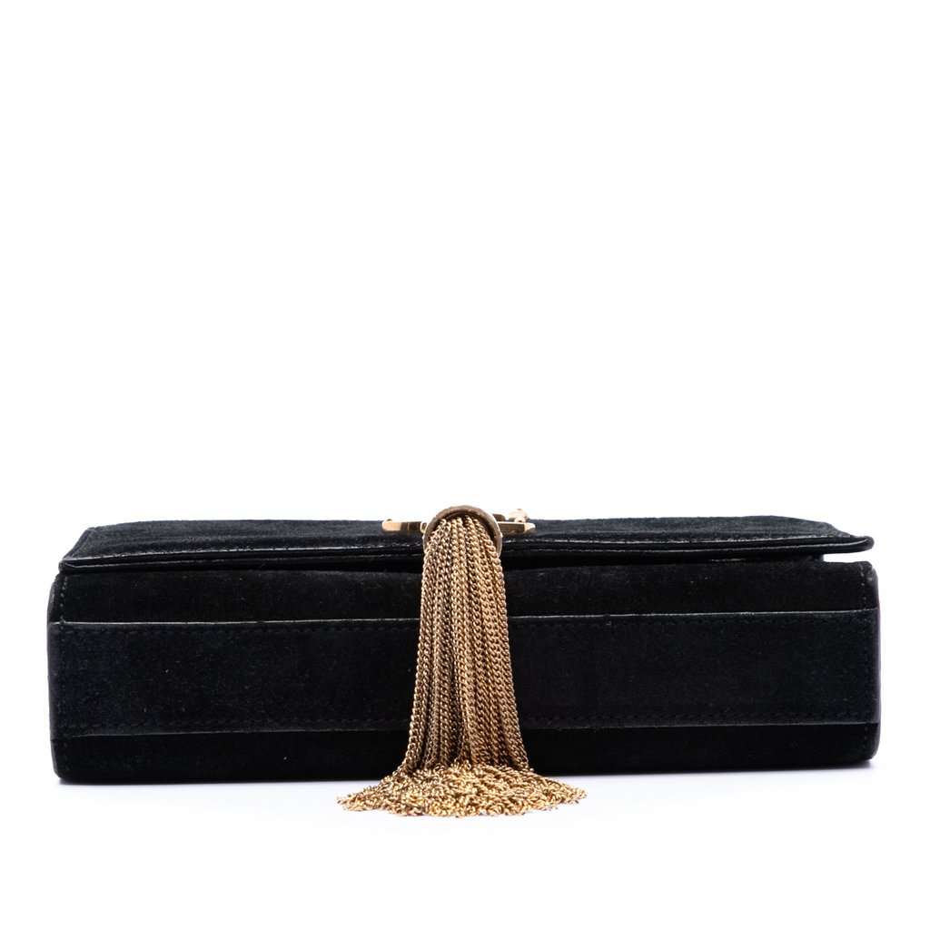 Saint Laurent Small Suede Monogram Kate Tassel Crossbody Black Leather Very good condition - Inside View