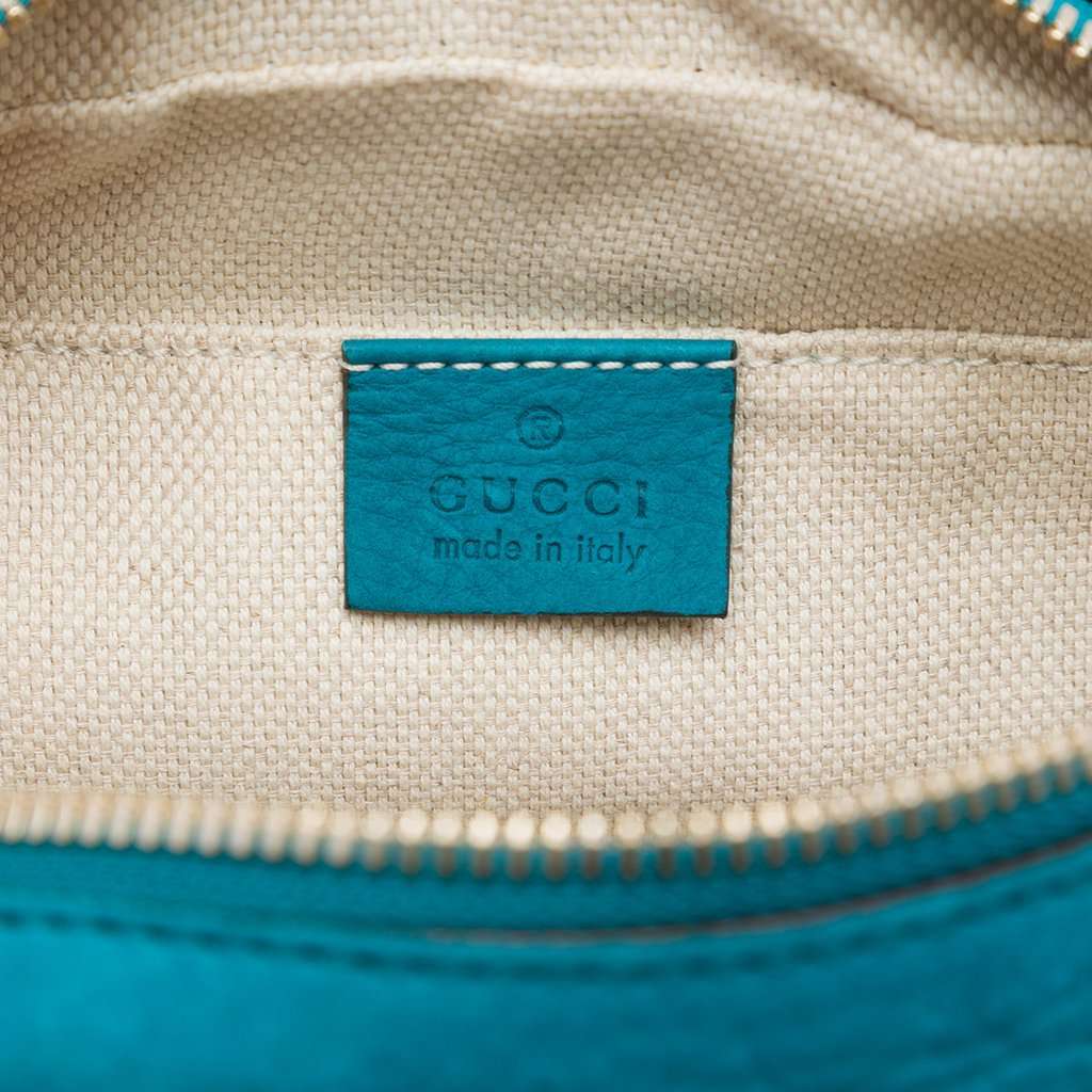 Gucci Nubuck Soho Disco Crossbody Blue Leather Very good - Box View