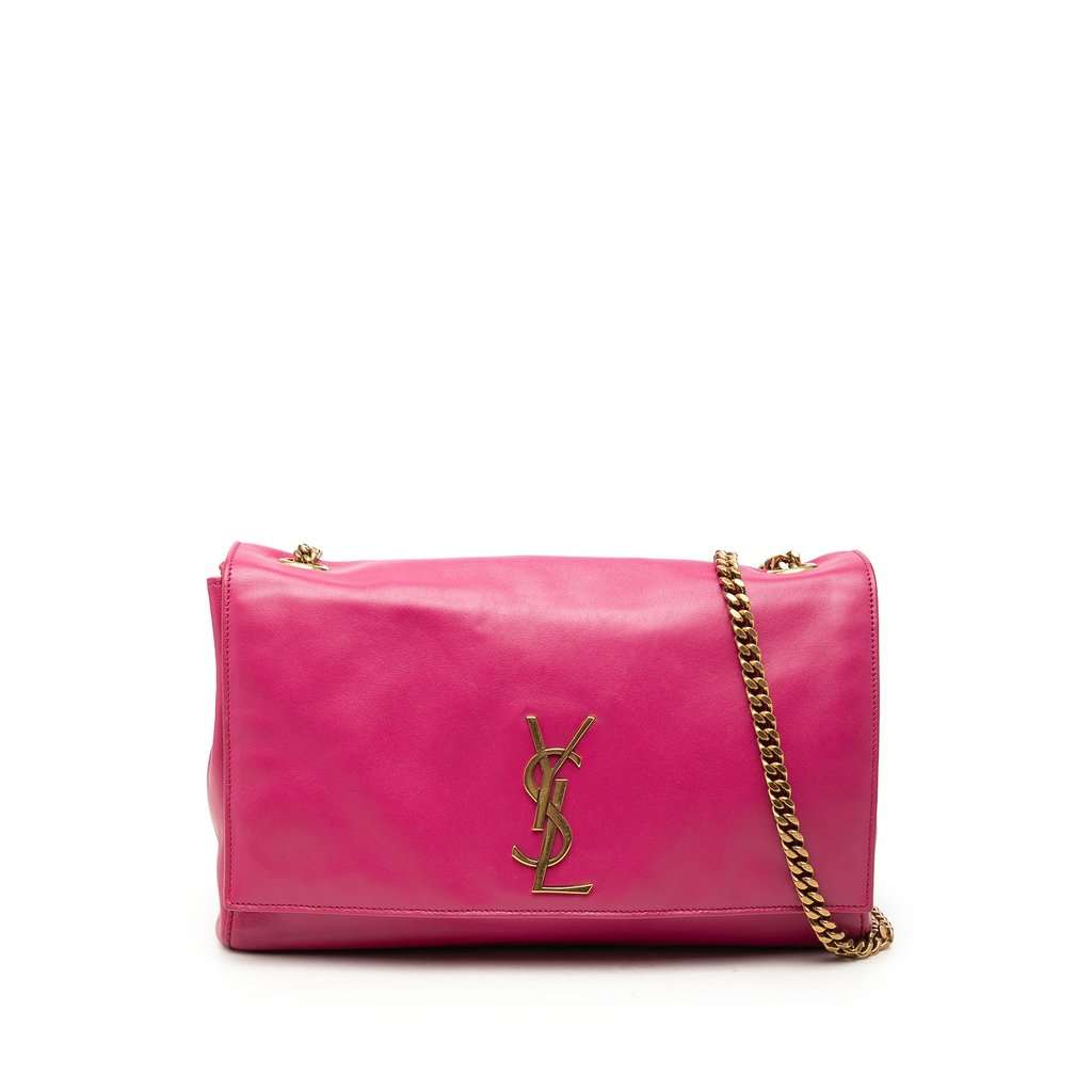 Saint Laurent Medium Smooth Calfskin and Suede Reversible Kate Crossbody Pink Leather Very good - Front View