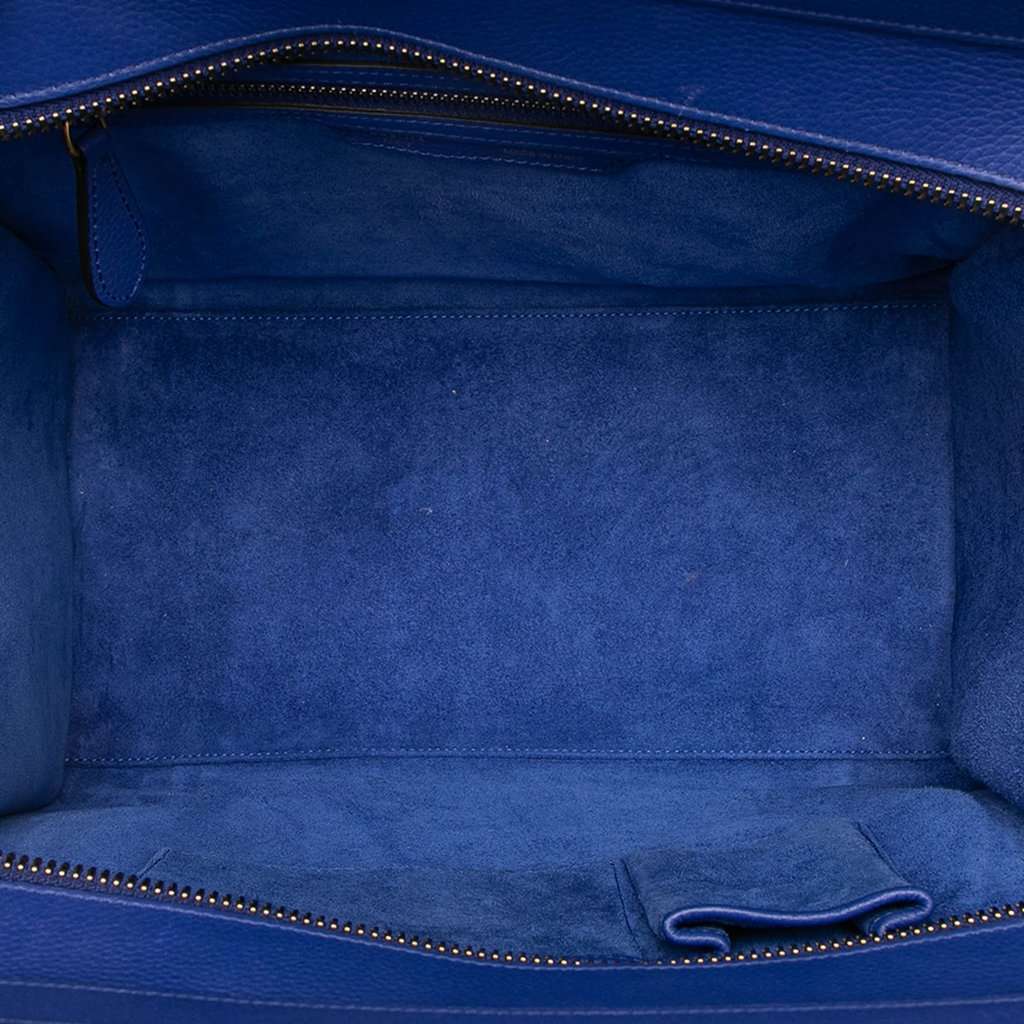 Celine Mini Calfskin Luggage Tote Blue Leather Good condition - Model View