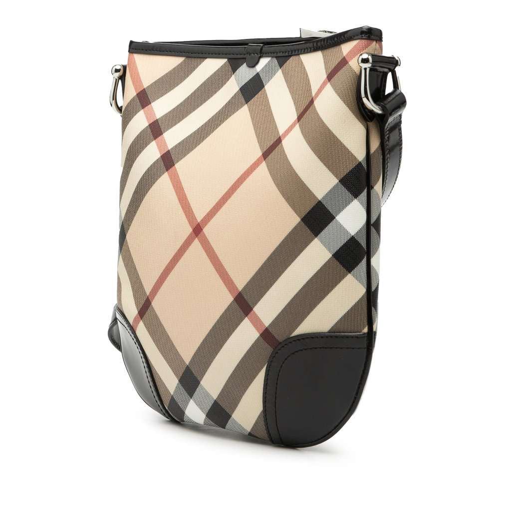 Burberry Supernova Check Coated Canvas Dryden Crossbody Beige Very good condition - Back View