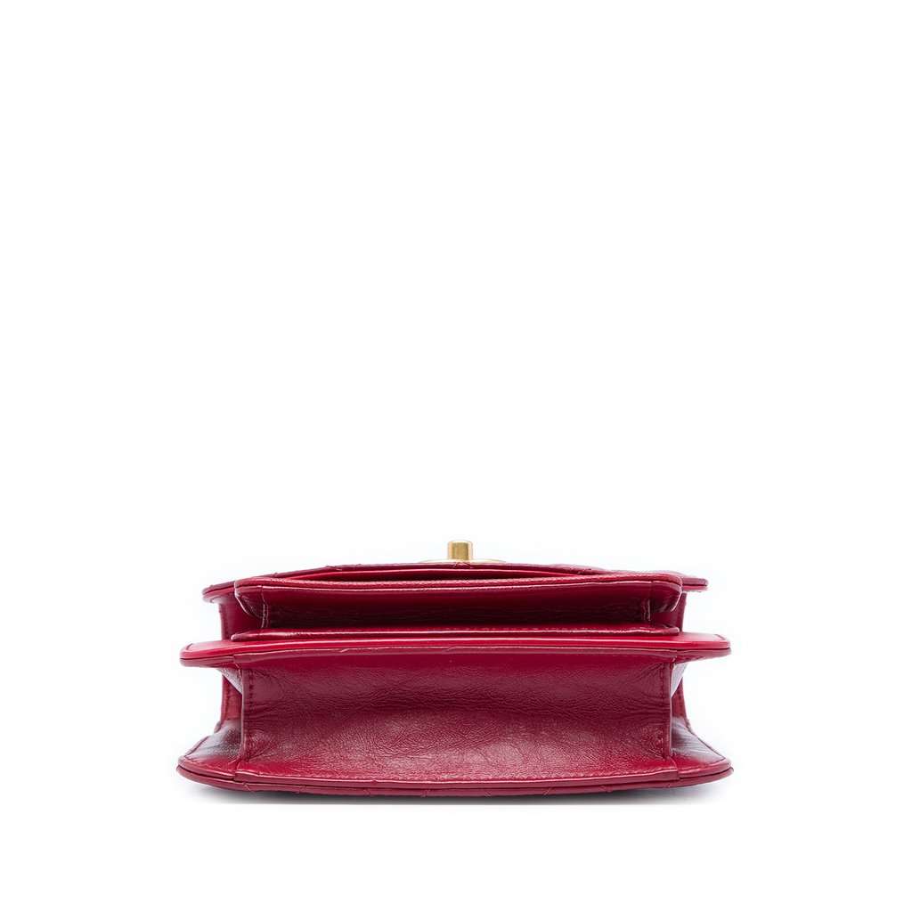 Chanel Mini Quilted Calfskin and Caviar Chain Handle Flap Red Leather Very good - Inside View