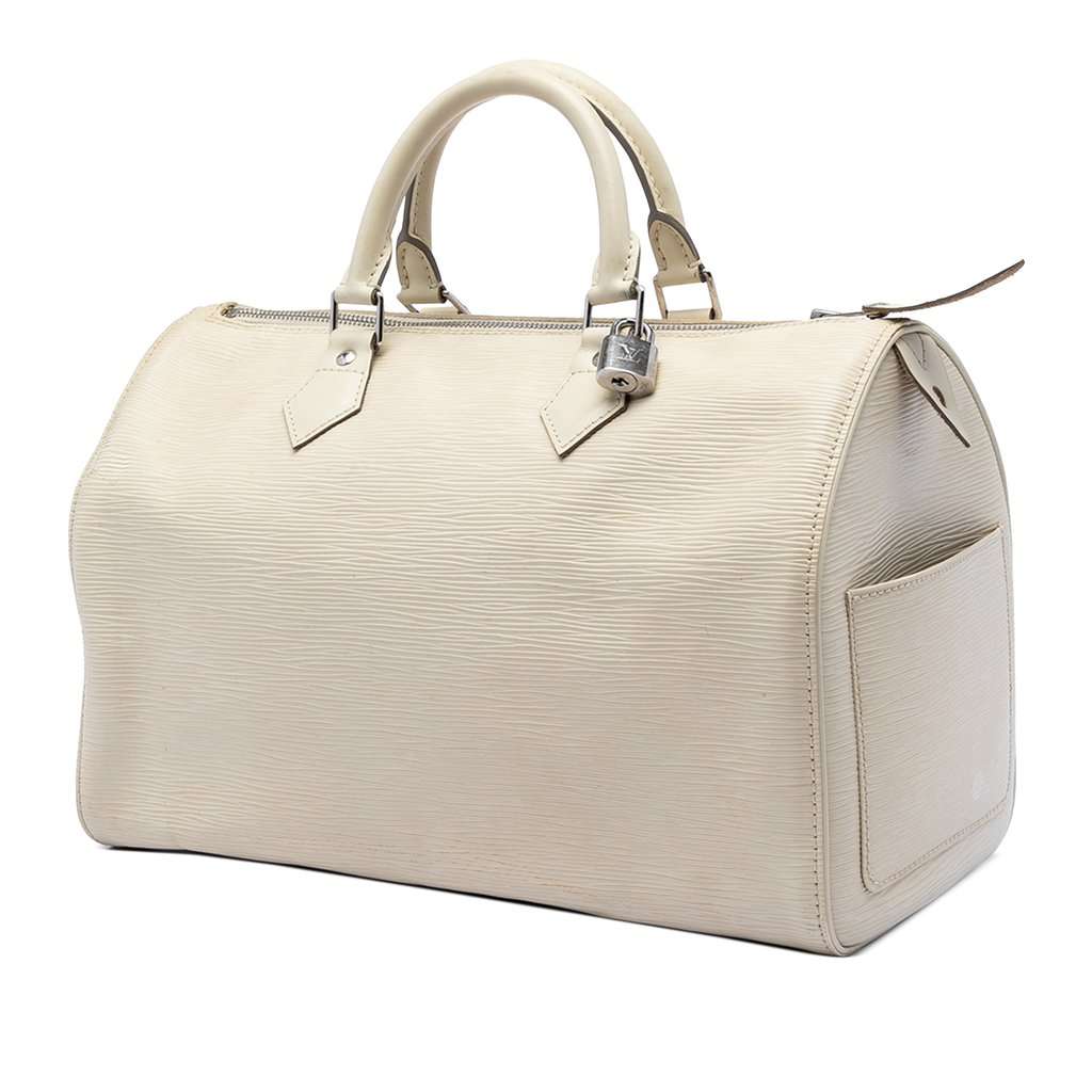 Louis Vuitton Epi Speedy 35 White Leather Very good condition - Back View