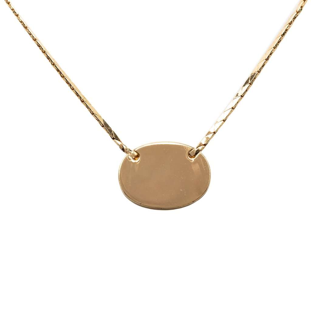 Dior Gold Plated Resin and Strass Logo Pendant Snake Chain Necklace Gold Metal Very good condition - Inside View