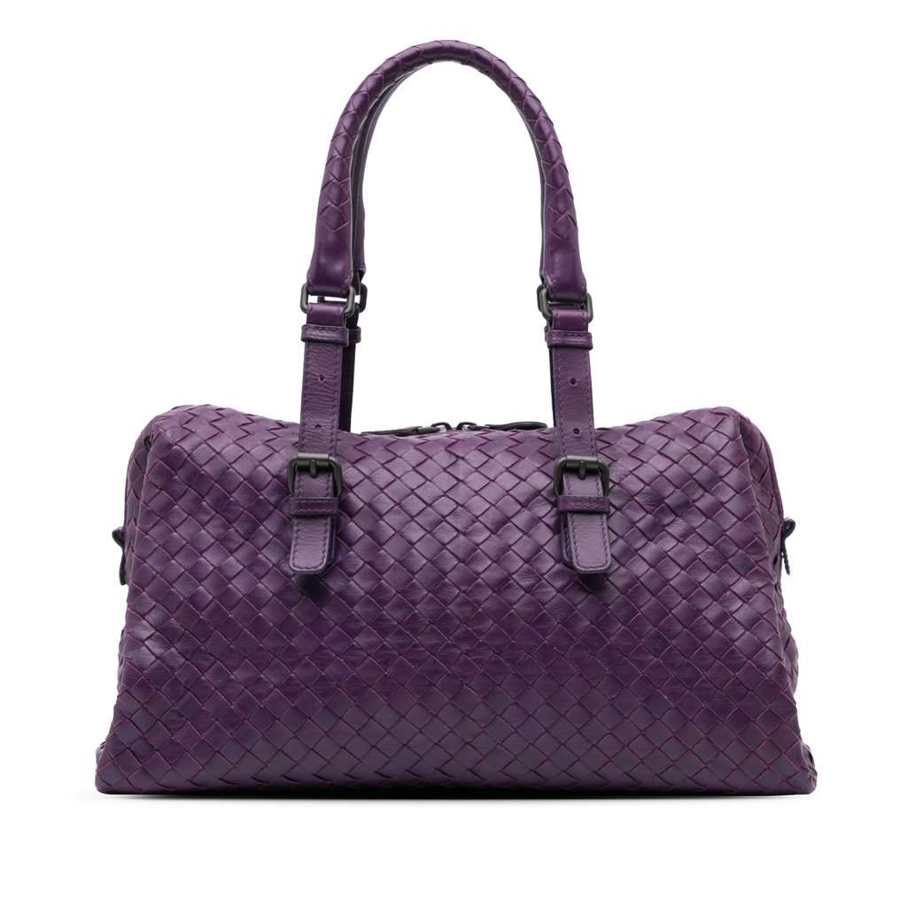 Bottega Veneta Nappa Intrecciato Montaigne Handbag Purple Leather Very good condition - Front View