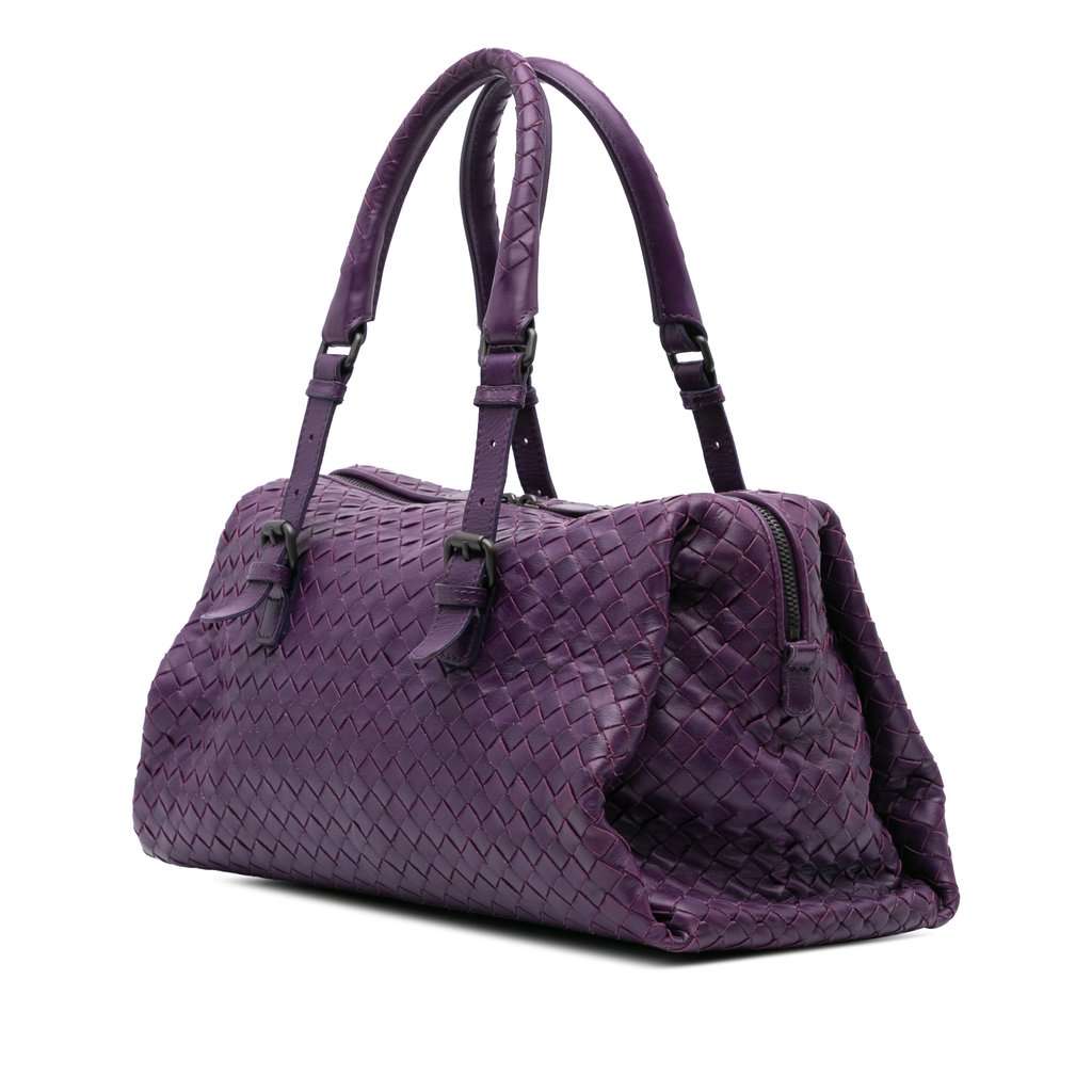 Bottega Veneta Nappa Intrecciato Montaigne Handbag Purple Leather Very good condition - Back View