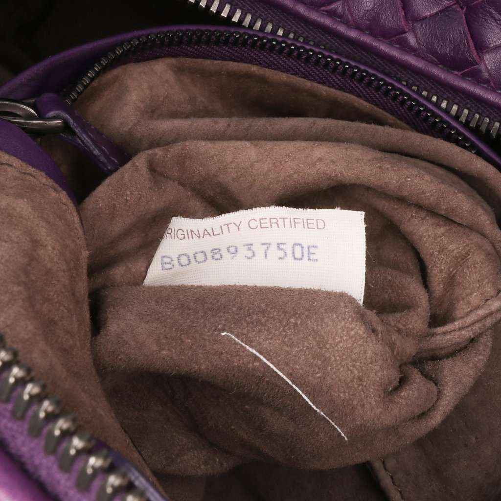 Bottega Veneta Nappa Intrecciato Montaigne Handbag Purple Leather Very good condition - Box View