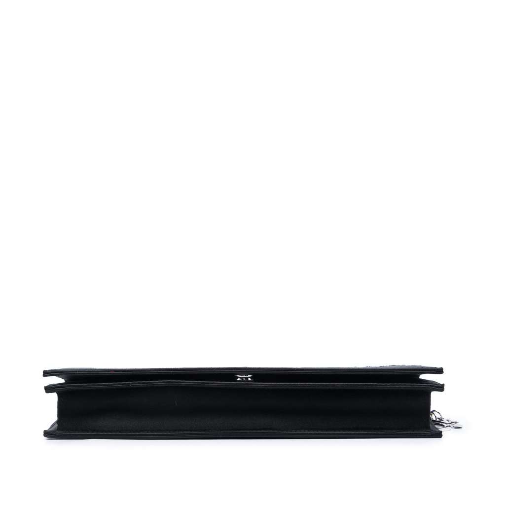 Dior Satin Sequin Clutch with Chain Black Very good - Inside View