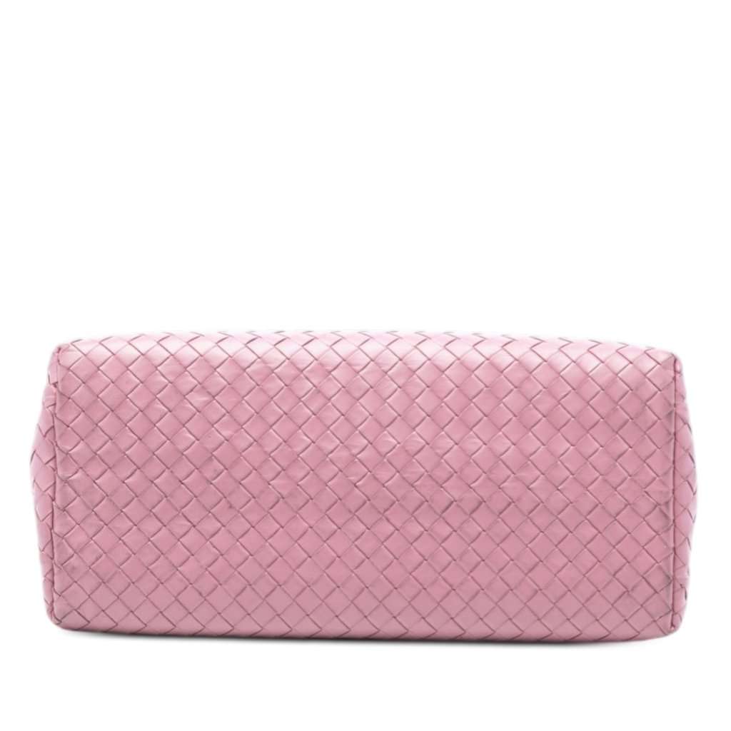 Bottega Veneta Small Nappa Intrecciato Roma Satchel Pink Leather Very good condition - Inside View