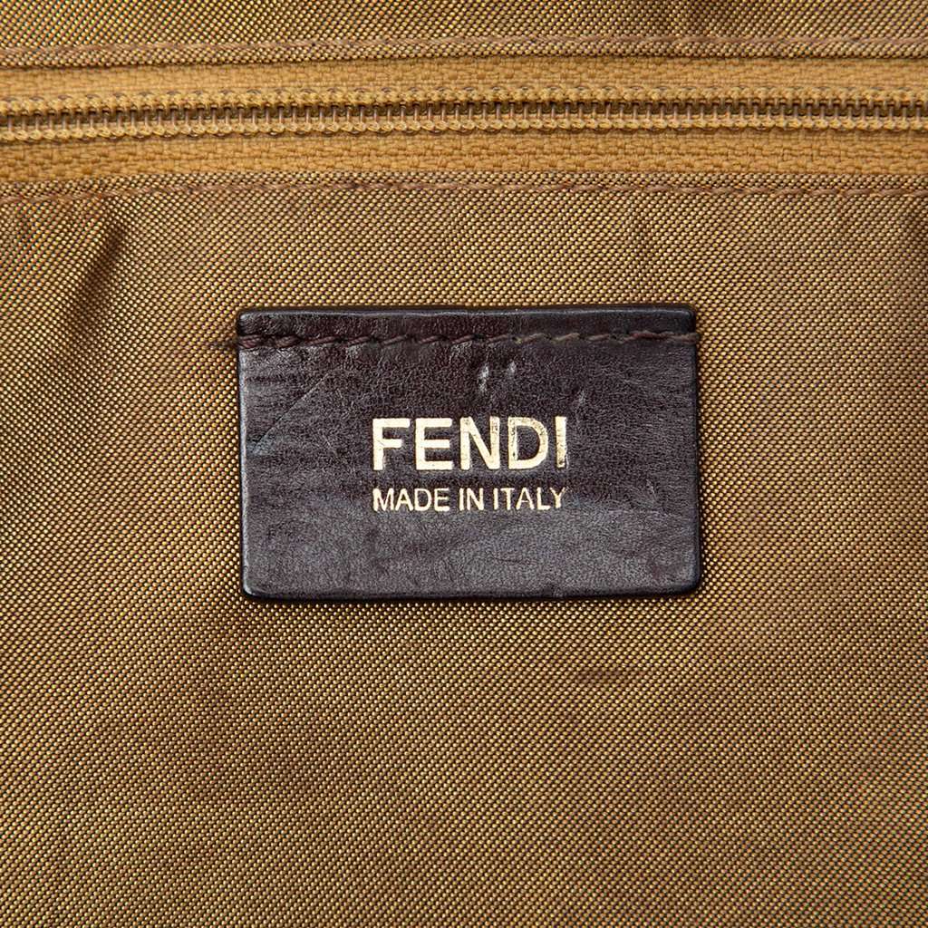 Fendi Medium Zucca Coated Canvas Laser Cut Star Roll Tote Brown Very good - Box View