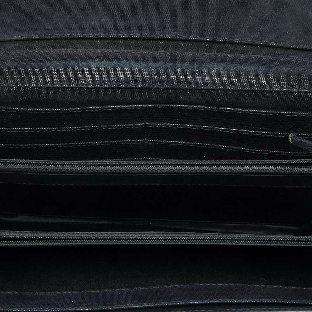 Chanel CC Quilted Iridescent Fabric East West Flap Black Very good - Model View
