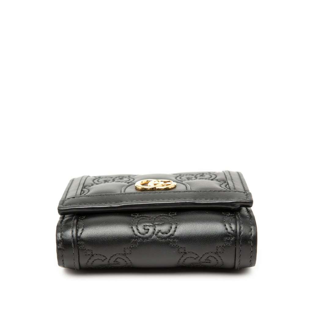Gucci GG Matelasse Calfskin Card Case Wallet Black Leather Very good condition - Inside View