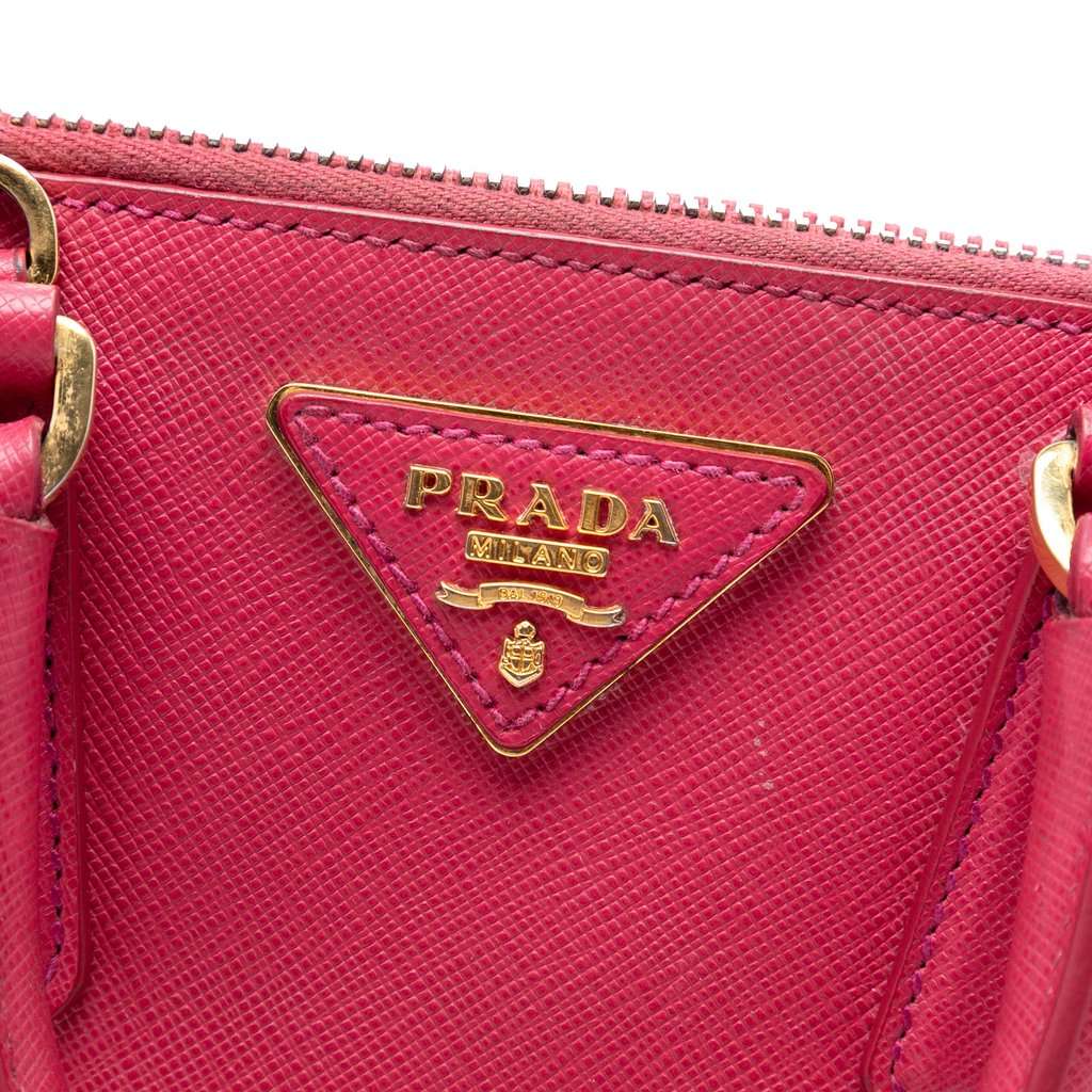 Prada Small Saffiano Lux Promenade Satchel Pink Leather Very good condition - Box View