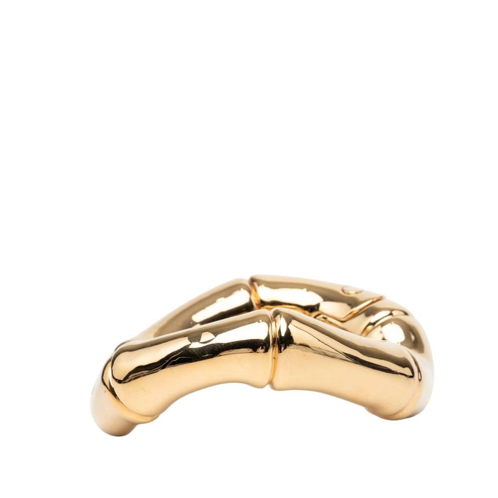 Gucci Gold Plated Bamboo Cuff Bracelet Gold Metal Very good condition - Front View