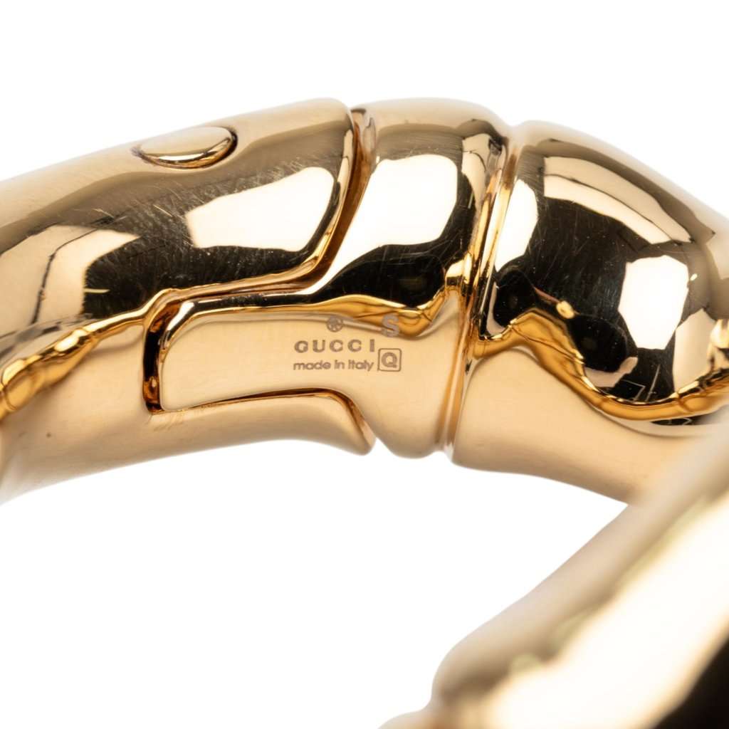 Gucci Gold Plated Bamboo Cuff Bracelet Gold Metal Very good condition - Box View