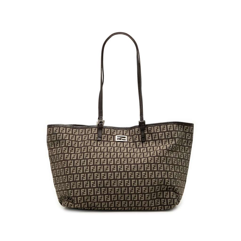 Fendi Zucchino Canvas Tote Brown Very good - Front View