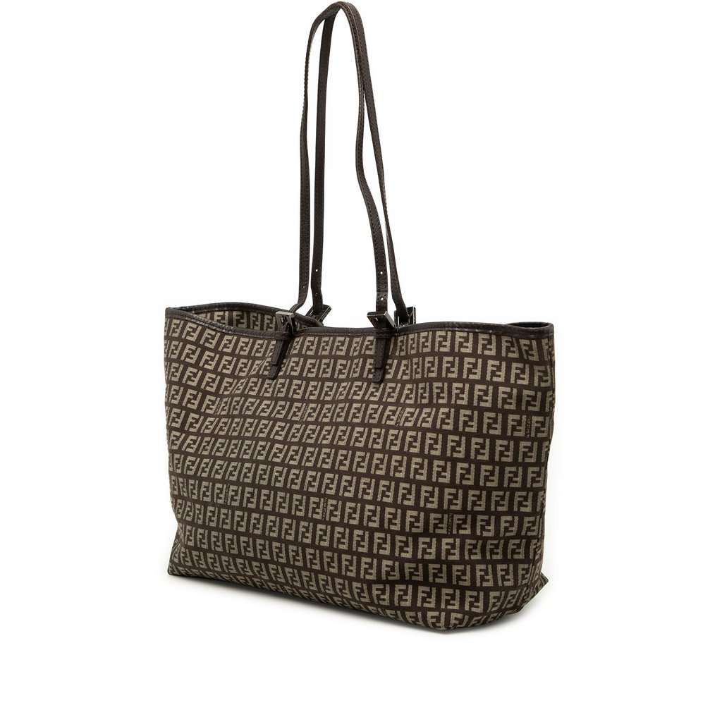 Fendi Zucchino Canvas Tote Brown Very good - Back View