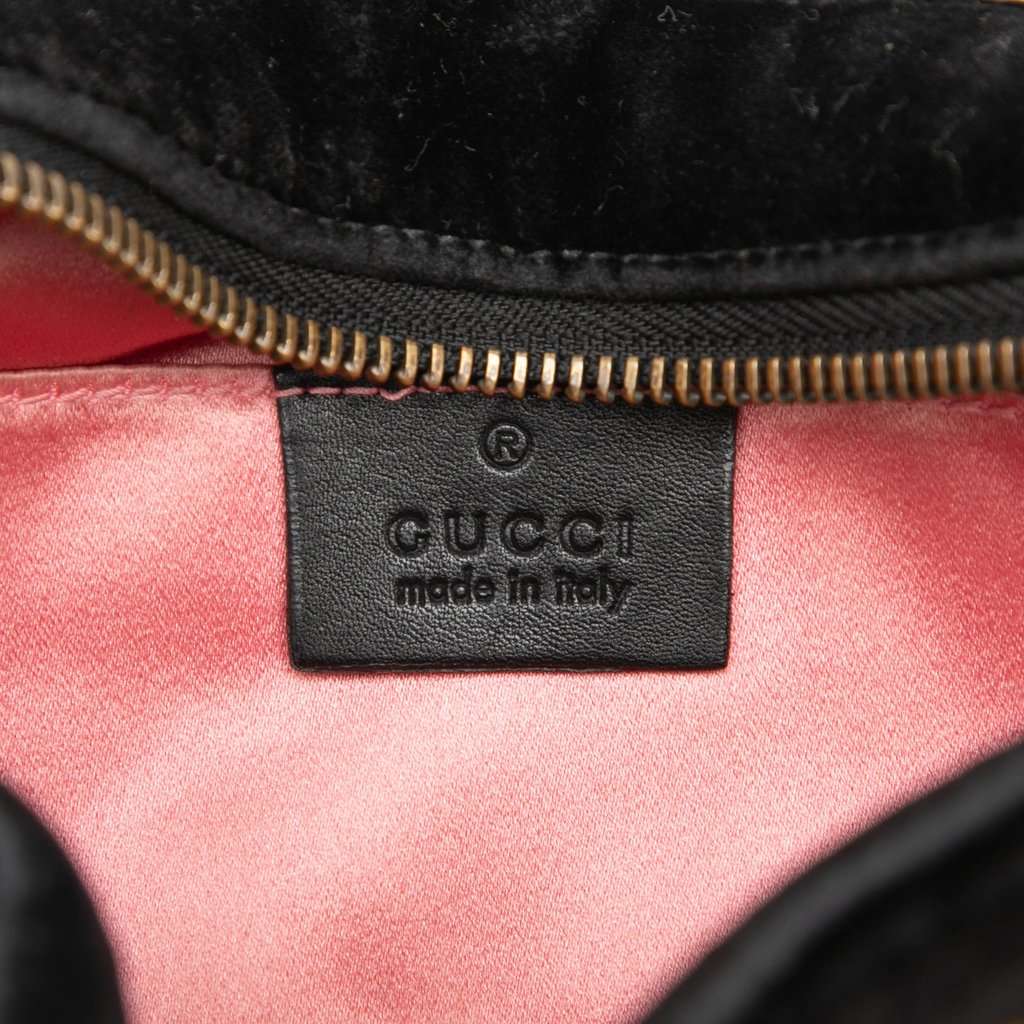 Gucci Mini GG Marmont Crystal Embellished Matelasse Velvet Crossbody Black Very good condition - Box View
