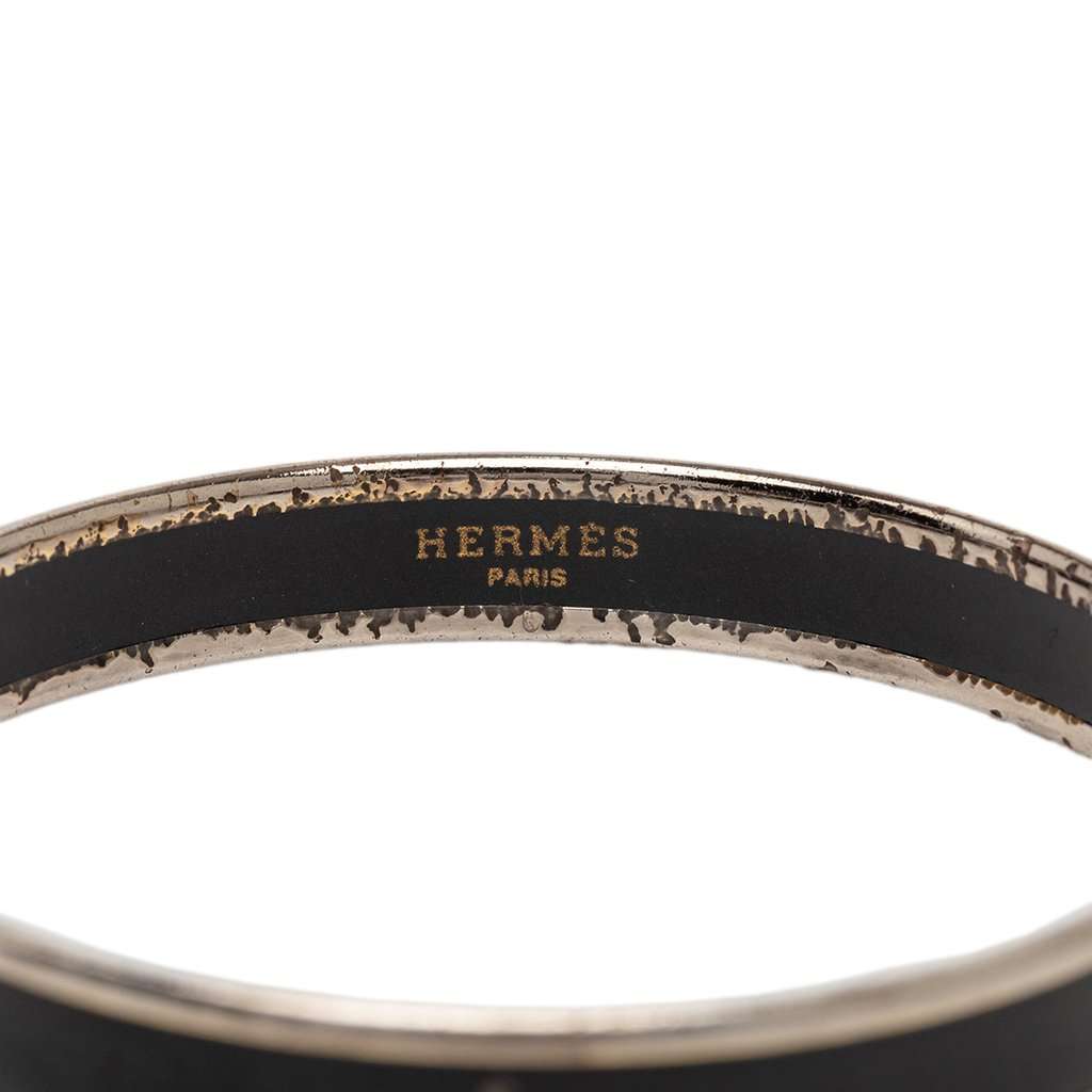 Hermès Narrow Caleche Enamel Bracelet 65 Black Very good condition - Model View