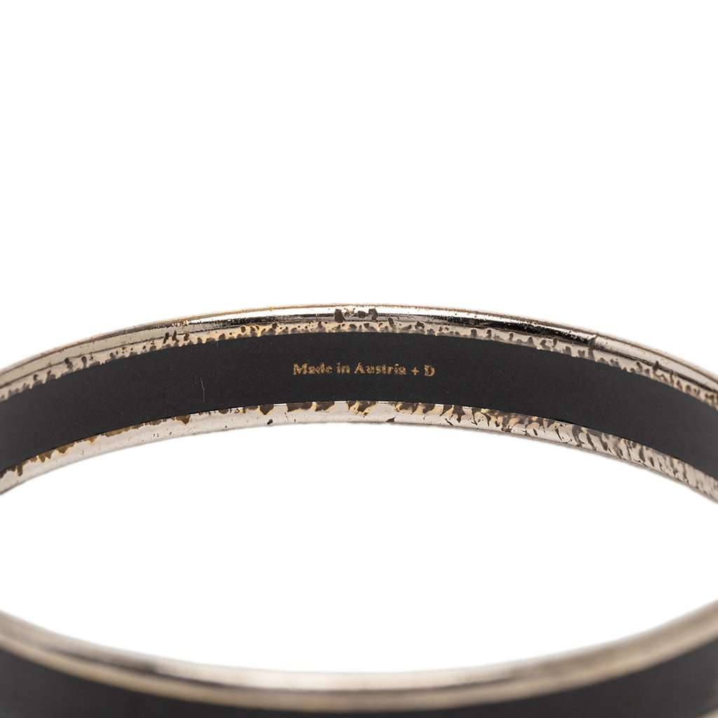Hermès Narrow Caleche Enamel Bracelet 65 Black Very good condition - Box View