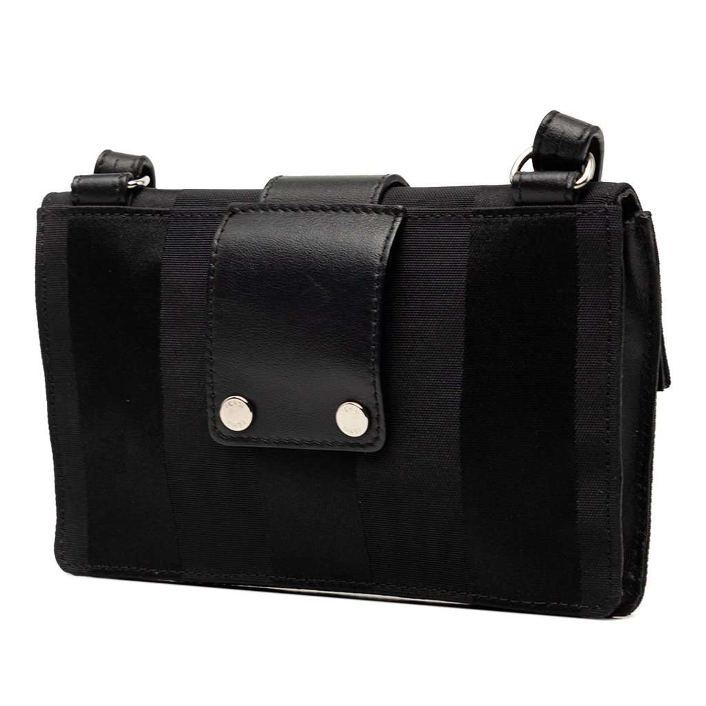 Fendi Pequin Nylon Convertible Baguette Pouch Black Very good - Back View