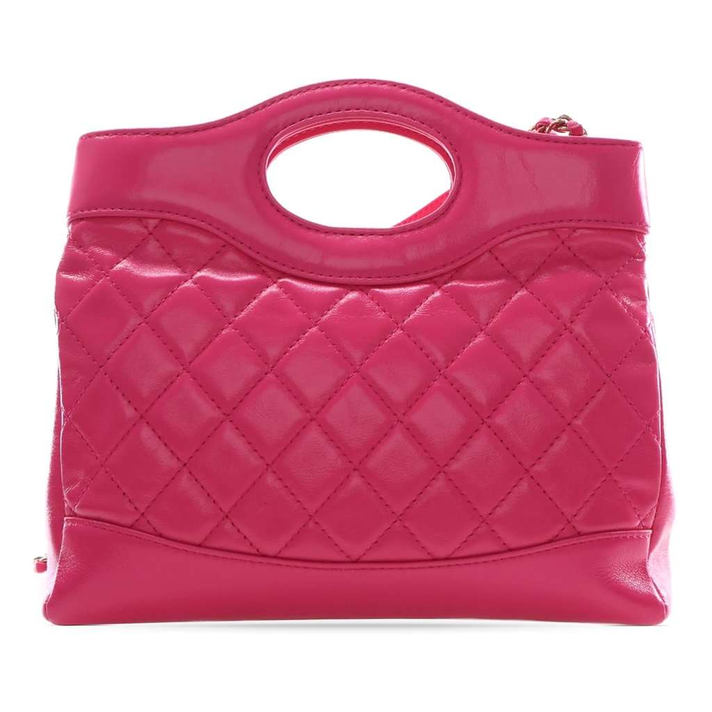 Chanel Large Quilted Glazed Calfskin 31 Shopping Bag Pink Leather Very good - Back View
