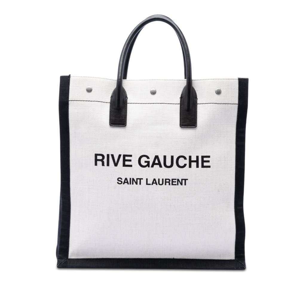 Saint Laurent Linen Rive Gauche North South Tote White Very good condition - Front View