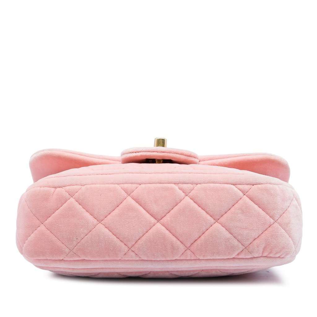 Chanel Mini Quilted Velvet Double Frame Flap Pink Very good condition - Inside View