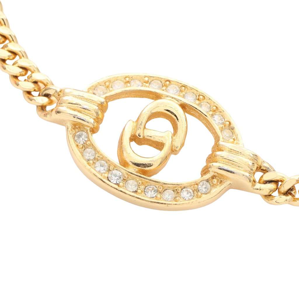 Dior Gold Plated CD Strass Bracelet Gold Metal Very good condition - Back View