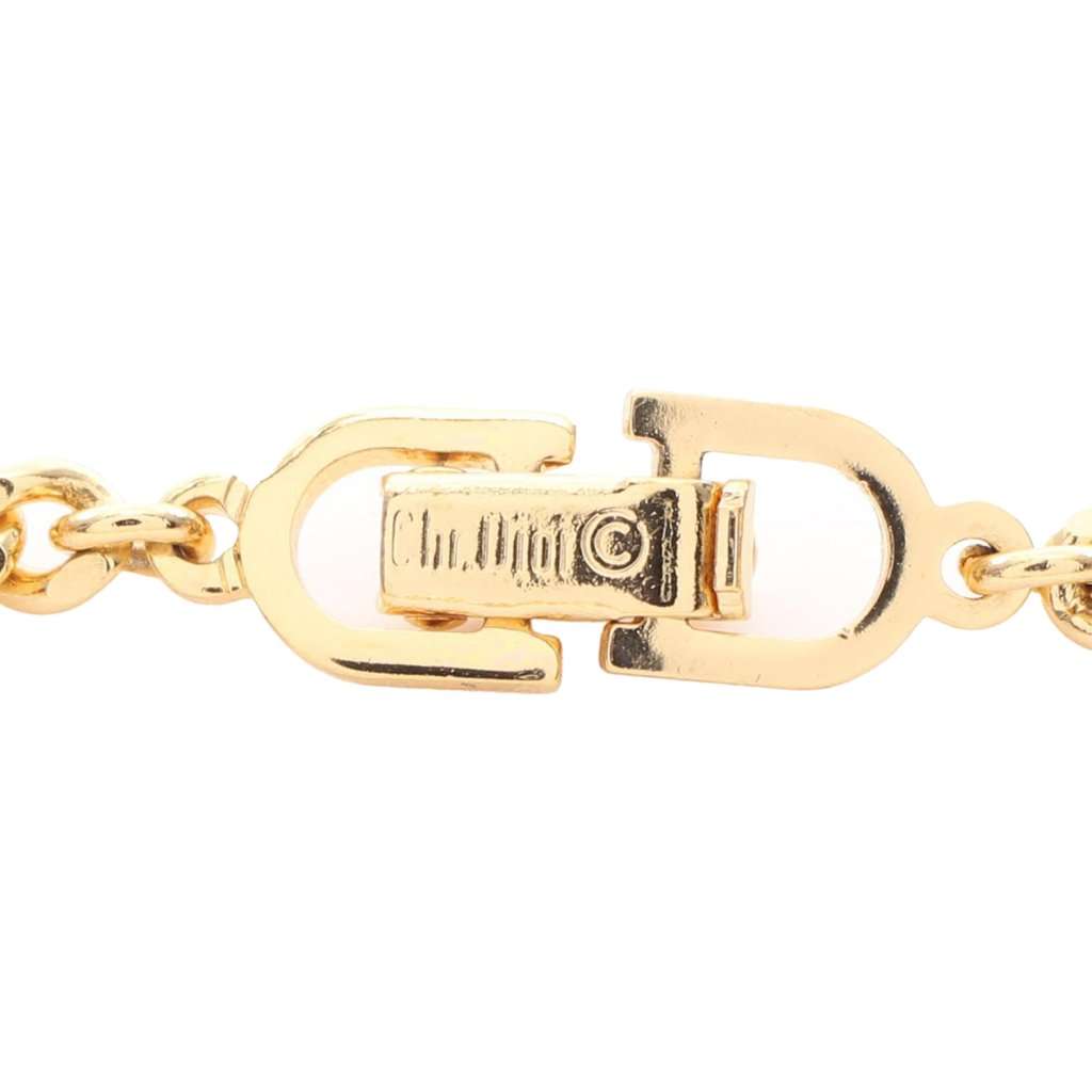 Dior Gold Plated CD Strass Bracelet Gold Metal Very good condition - Box View