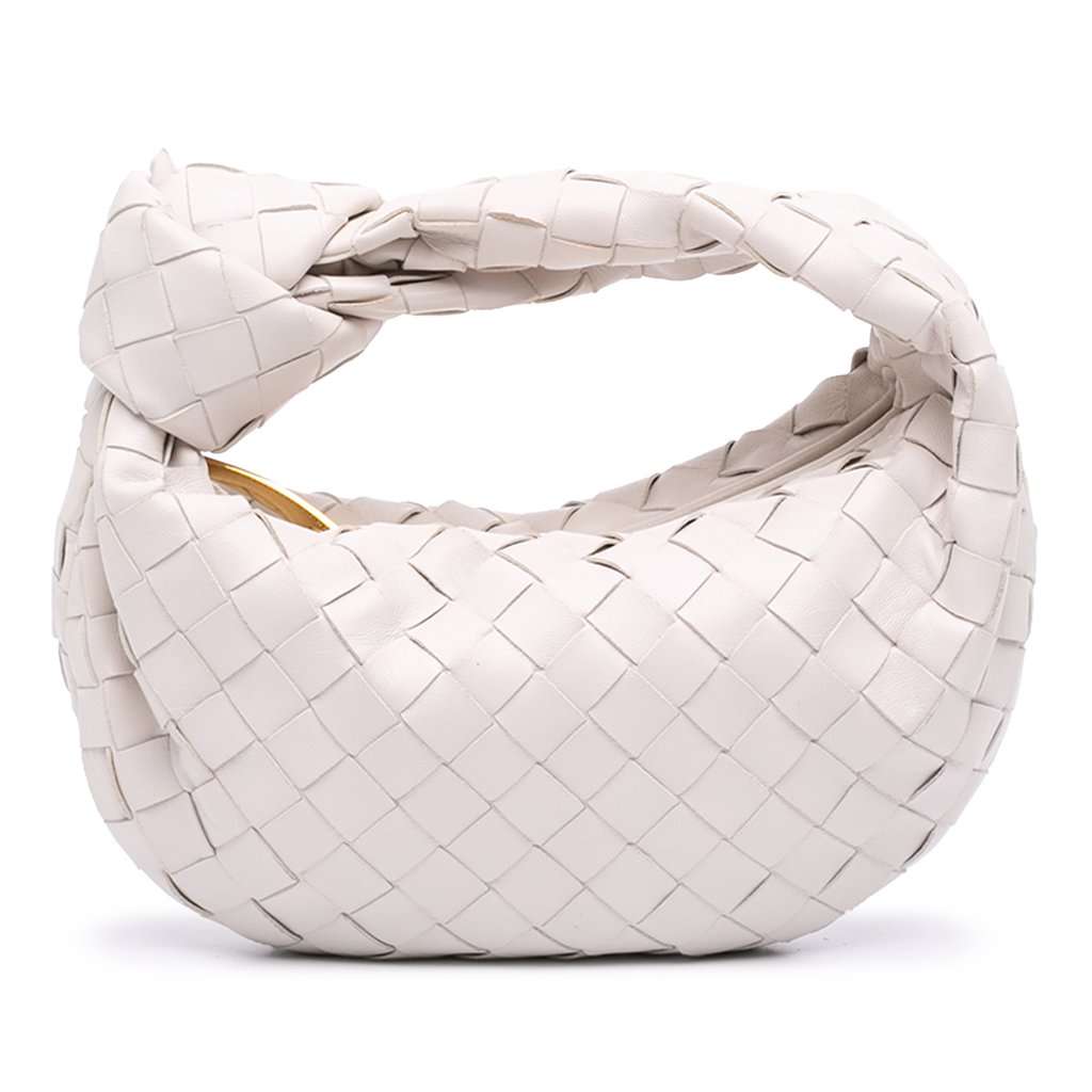 Bottega Veneta Mini Nappa Intrecciato Jodie White Leather Very good condition - Front View