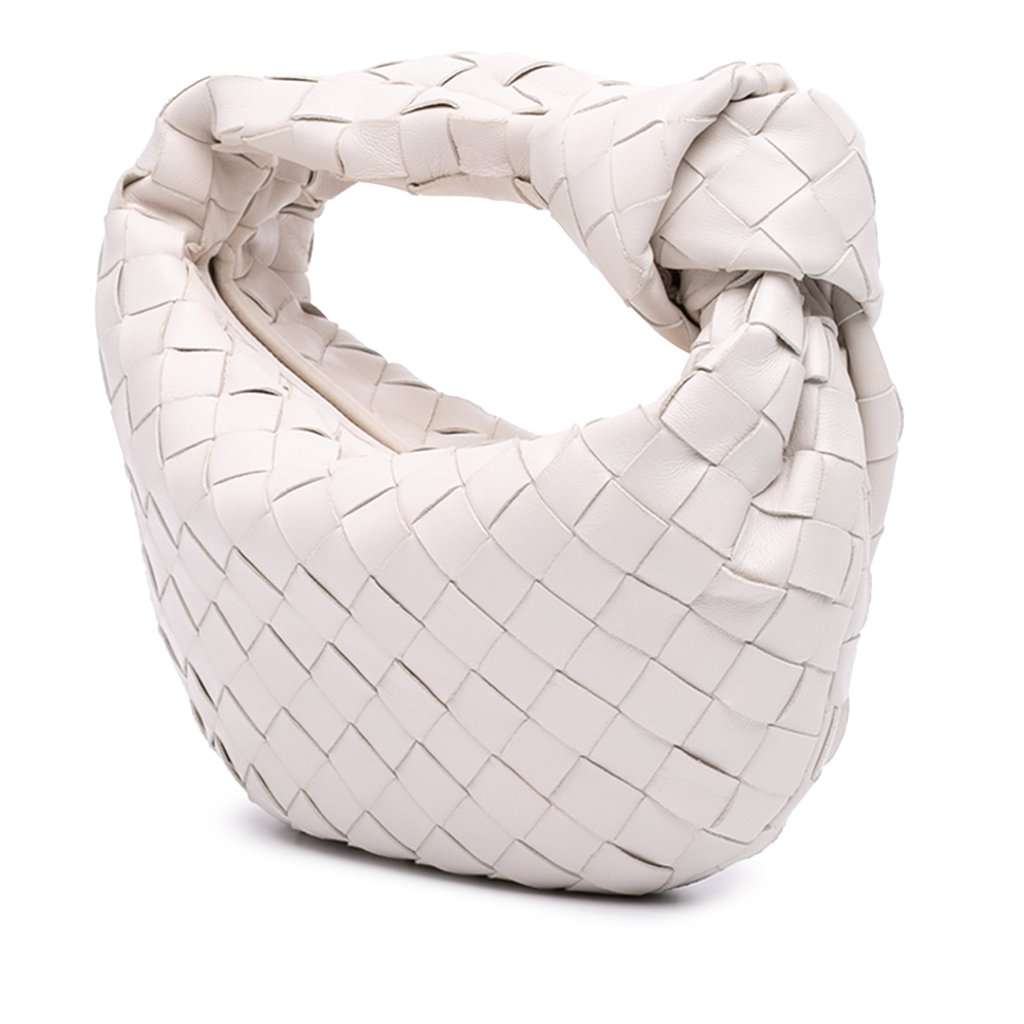 Bottega Veneta Mini Nappa Intrecciato Jodie White Leather Very good condition - Back View