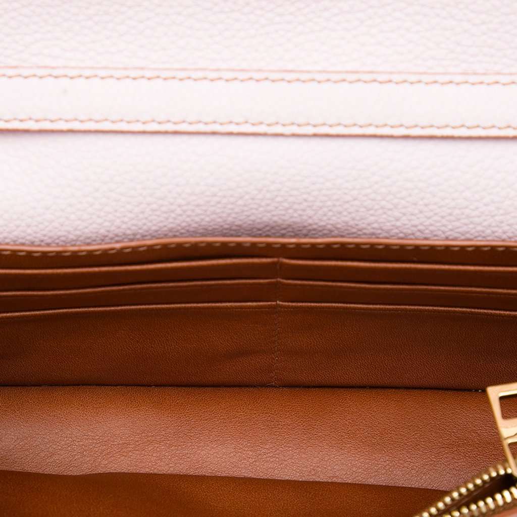 LOEWE Grained Calfskin Barcelona Wallet On Strap Pink Leather Very good - Model View