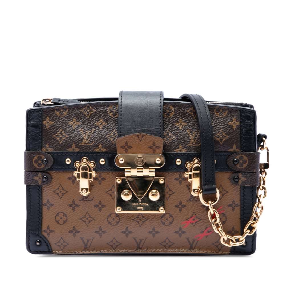 Louis Vuitton Monogram Reverse Trunk Clutch Brown Very good - Front View