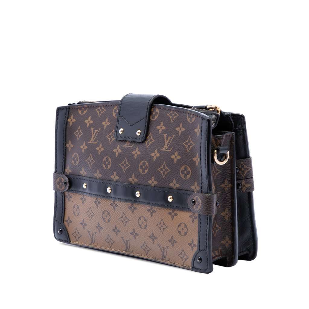 Louis Vuitton Monogram Reverse Trunk Clutch Brown Very good - Back View