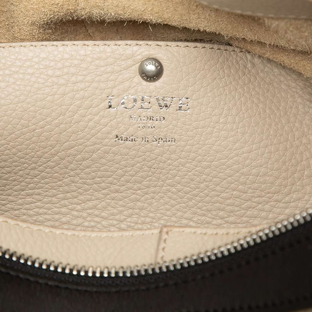 LOEWE Grained Calfskin Zip Handle Satchel Beige Leather Very good condition - Box View