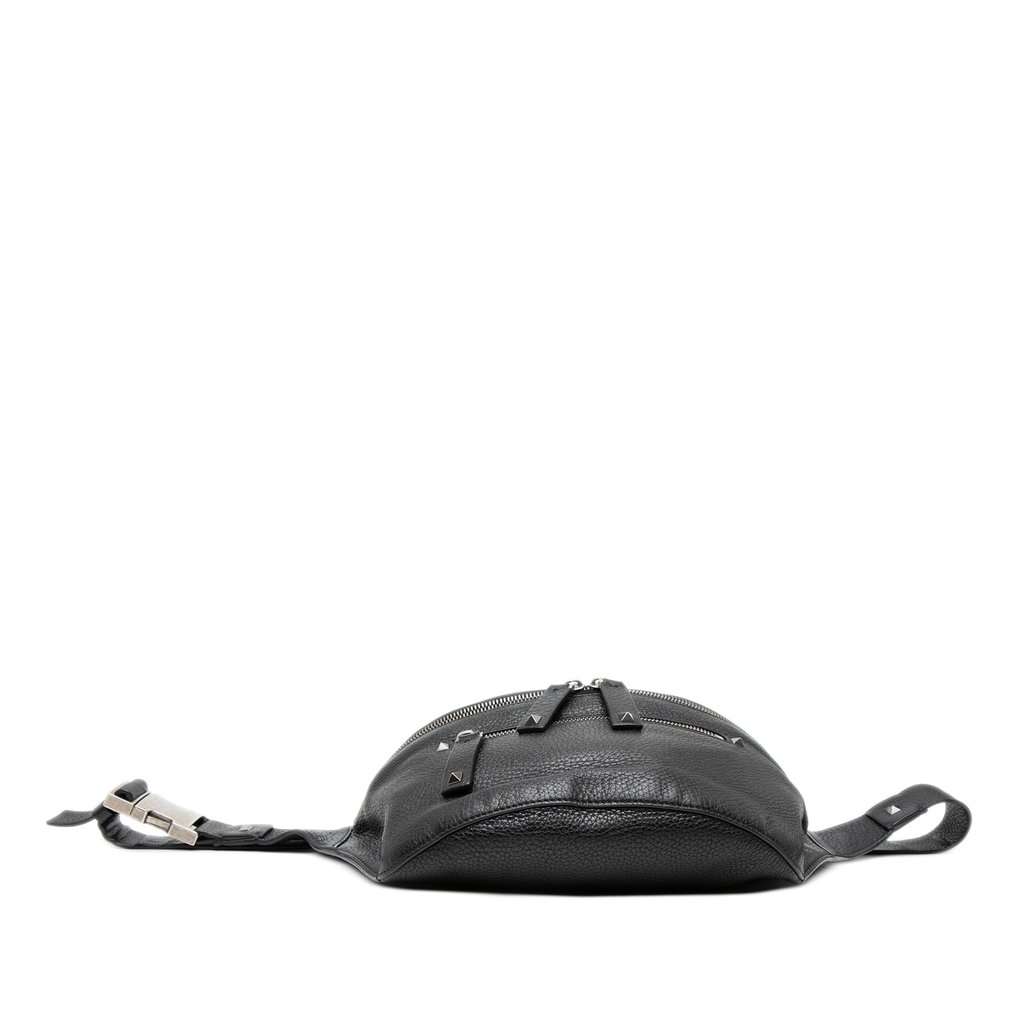 Valentino Pebbled Calfskin Rockstud Belt Bag Black Leather Very good - Inside View
