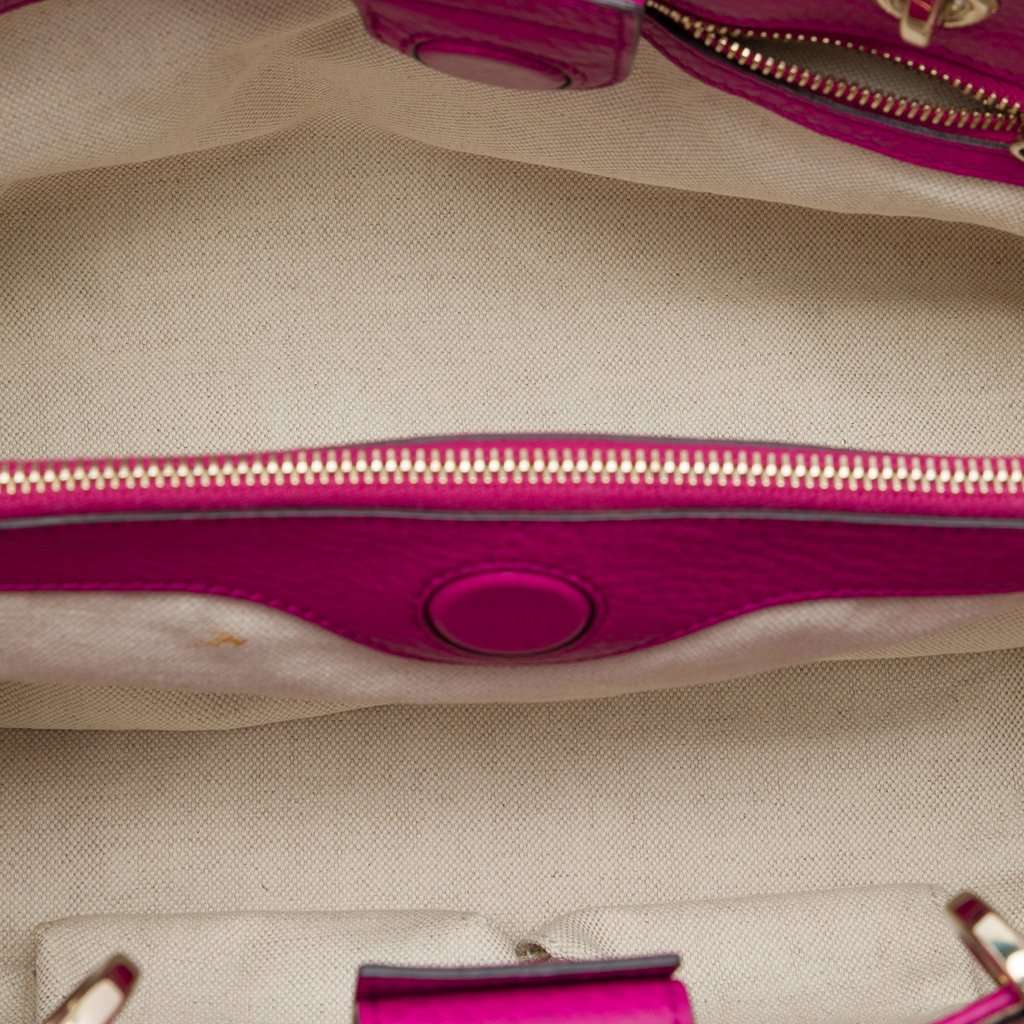 Gucci Medium Calfskin Bamboo Shopper Satchel Pink Leather Very good - Model View