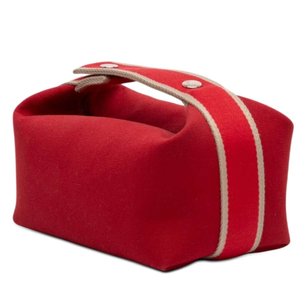 Hermès Small Toile Bride A Brac Case Red Very good - Back View