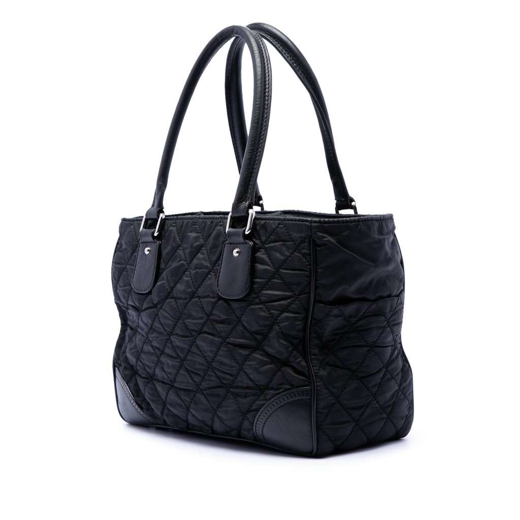 Chanel Paris New York Quilted Nylon Tote Black Very good condition - Back View